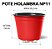Pote Vaso de Plástico Flexível Tipo Holambra NP11 Nutriplan cor VERMELHO/PRETO - Imagem 2
