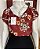 Blusa na Cor Vinho Estampada Flores TAM  G - Imagem 5