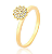 ANEL  FLOR M CRAVEJADO  - CRISTAL - DOURADO - Imagem 1