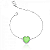 PULSEIRA CORAÇÃO FUSION GREEN CRAVEJADA -  RÓDIO BRANCO - Imagem 1