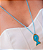 Colar Longo Cristais Azul com Peixe Maxi Resinado - Imagem 1