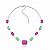 CHOKER / COLAR  MIX RETÂNGULOS FUSION -  RÓDIO BRANCO - FUCSIA C/ GREENERY - Imagem 1
