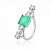 ANEL QUADRADO GLOW  ESMERALDA COLOMBIANA  - RÓDIO BRANCO - Imagem 1