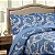 Colcha Bouti Queen Niazitex Estilo Barroco Azul + 2 Porta Travesseiros - 3 peças - Imagem 2
