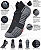 RUNNING TECH CUSHION CURTA ( Preta com cinza )- Meia compressiva de corrida com amortecimento - Imagem 1
