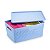 Conjunto 3 Caixas Organizadoras Rattan 35 Litros com Tampa Azul Claro - Imagem 3