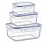 Kit 3 Potes Herméticos em Plástico com Tampa Empilhável  Mantimentos Alimentos Armário Cozinha 400/ 800/ 1400ml Weck - Imagem 1