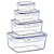 Kit 4 Potes Herméticos em Plástico com Tampa Empilhável  Mantimentos Alimentos Armário Cozinha 400/ 800/ 1400/ 2300ml - Imagem 1