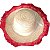 Chapéu de Palha com Trança e Renda para Mulheres Festa Junina Vermelho e Roxo - Imagem 5
