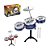 Mini Bateria Musical de Brinquedo Infantil  com Banqueta e 3 Tambores e Prato Vermelho e Azul - Imagem 7