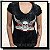 CAMISETA FEMININA FOREVER YOUNG ESTONADA PRETA - Imagem 1