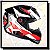 CAPACETE ICON 23 ACTION PRETO / BRANCO / VERMELHO - Imagem 1