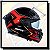 CAPACETE BIEFFE B-FAST STRAK PRETO / VERMELHO - Imagem 1