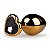 Plug Anal Dourado em Forma de Coração 6,5x3cm -Preto -Tamanho P - Imagem 1