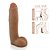 Pênis Realístico em PVC Flexível com Escroto Baguete 24 x 5,5cm Bege - Imagem 4