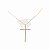 Colar Cruz Palito Ouro 18k cravejado em Zirconias Cristal - Imagem 1