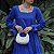 Vestido Linho Decote Quadrado M/L Laço Azul Bic - Imagem 5