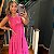 Vestido Linho Cava Quadrada Rosa Chiclete - Imagem 1