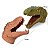 Brinquedo Dinossauro Fantoche de Mão Vinil Verde ou Marrom - Imagem 1