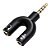 Plug Adaptador Splitter Headset Fone Microfone P2x P3 Áudio - Imagem 1