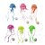 kit 2 Água Viva Medusa Fluorescente Enfeite Silicone Aquário - Imagem 1