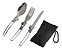 Kit Talheres Dobráveis acampamento Garfo Faca Colher Camping - Imagem 1