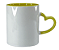 Caneca de Porcelana Alça Coração e Interior Colorido 325ml - Imagem 1