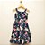 Vestido decote com babado - estampa flores e borboleta - Imagem 1