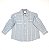 Camisa manga longa listrado azul e off-white - 2 bolsos - Imagem 1