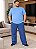 Calça Cargo e Plus Size com Cintura de até (175 cm )de Jeans Grosso e Cós de Elástico Ref 818 - Imagem 1