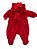 Macacão Bebê Menina Plush Vermelho Urso - Imagem 1