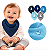 KIt 3 Babadores Bandana Impermeavel Bebe Menino Botão Pressão Cores Sortidas - Imagem 1