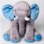 Bichos De Pelúcia WU Para Bebês Elefante Cinza e Azul - Imagem 2