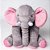 Bichos De Pelúcia WU  Para Bebês Elefante Cinza e Rosa - Imagem 1