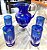 JARRA + 4 COPOS LONG DRINK CRISTAL IMPERATTORE BY STRAUSS - COR AZUL - CX 5 PÇS - Imagem 1