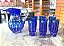 JARRA + 6 COPOS LONG DRINK CRISTAL IMPERATTORE BY STRAUSS - COR AZUL - CX 7 PÇS - Imagem 2