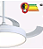 Plafon AIR BASIC Branco e Transparente LED Multicor C/ Ventilador 60W OPUS - Imagem 3