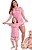 Kit Pijama Mãe e filha Verão Americano Urso Rosa - Imagem 2