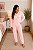 Pijama Feminino Plush rosa com estampa de estrela - Imagem 1