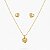 Conjunto Semi-Joia Coração dourado chavejado zircônia - Imagem 1