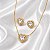 Conjunto Semi-Joia Coração dourado chavejado zircônia Luxo - Imagem 1