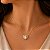 Conjunto Semi-Joia Coração dourado chavejado zircônia Luxo - Imagem 4