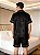 Pijama Masculino Americano Curto Preto Animal Print com Botões - Imagem 2