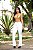 Calça Jeans Feminina Branca Flare Com Lycra - Imagem 5