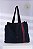 Bolsa Tote Indigo Faixa Bordeaux (Upcycling) - Imagem 1
