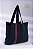 Bolsa Tote Indigo Faixa Bordeaux (Upcycling) - Imagem 2