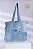 Bolsa Tote Patch Azul Claro com Vivo Branco (Upcycling) - Imagem 1