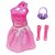 Cartela Roupas e Acessórios Belinda - Vestido Rosa Brilhante - DM Toys - Imagem 1