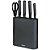 Conjunto de Facas no Cepo Action Inox Preto - 6 Peças - Brinox - Imagem 1