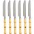 Kit Facas de Churrasco Bambu Asper - 6 Peças - Mimo Style - Imagem 1